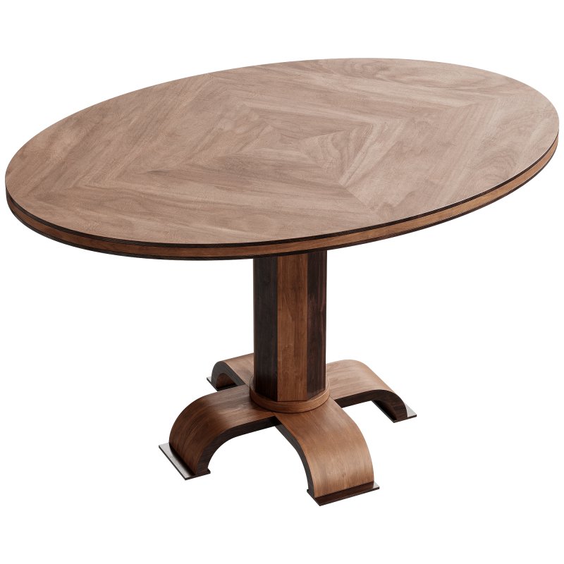 1930s Swedish Oval Pedestal Table - Image 4