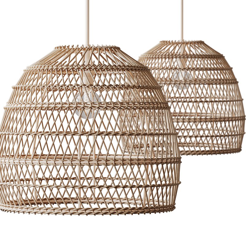 Boho Design Natural Basket Rattan Woven Pendant Light Hanging Lamp - Image 2