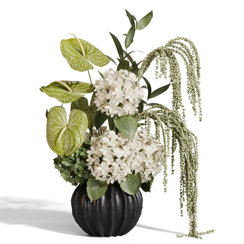 Ivory Hydrangea in a Calm Floral Scene - Image 1