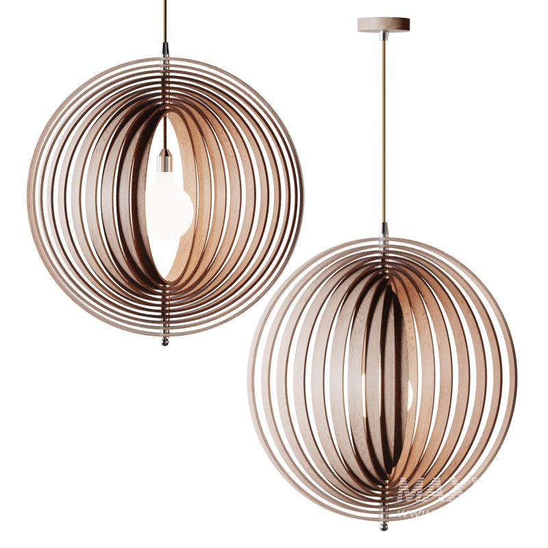 Creative Wood Round Globe Pendant Light Fixture Shade - Image 3