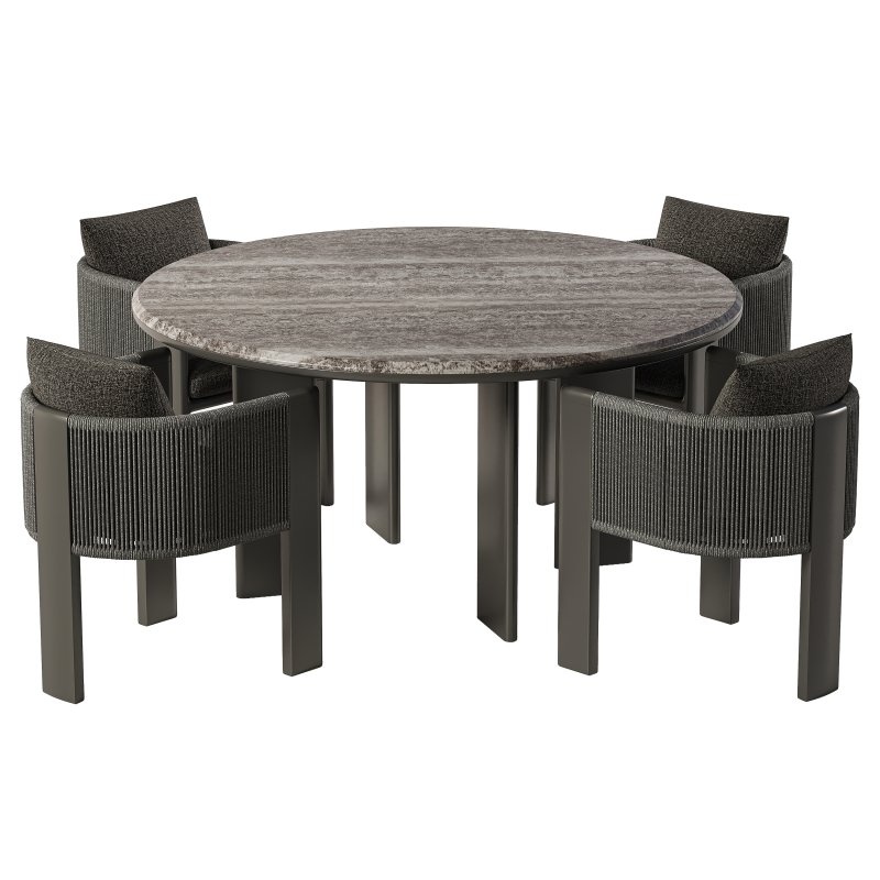 Palm Beach Teak Dining chair and Circel Dining Table - Image 3