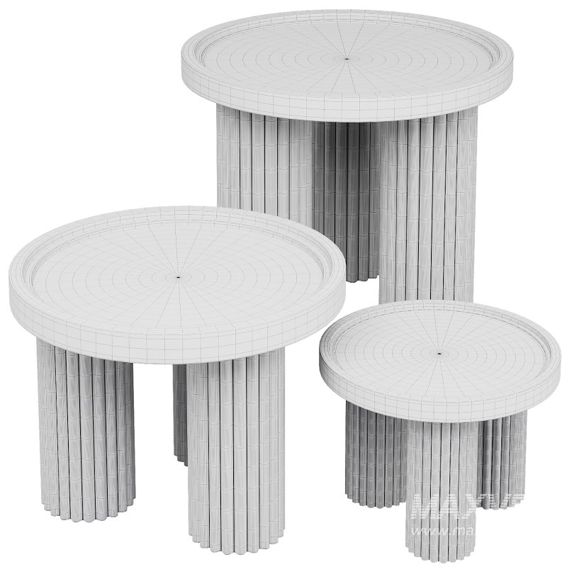 Round Walnut Wood Coffee Table - Image 3