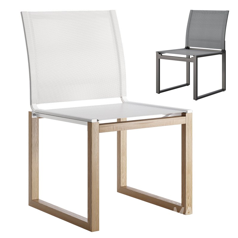 Hayman Teak and Aluminum Armless Dining Chair-Harbour - Image 5