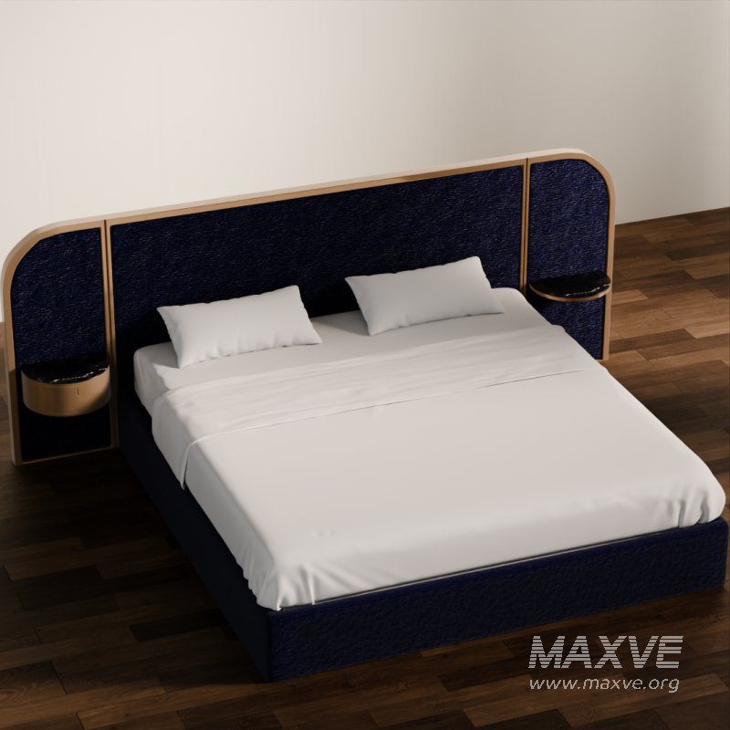 Modern Upholstered Bed with Wooden Arch Frame - Image 3