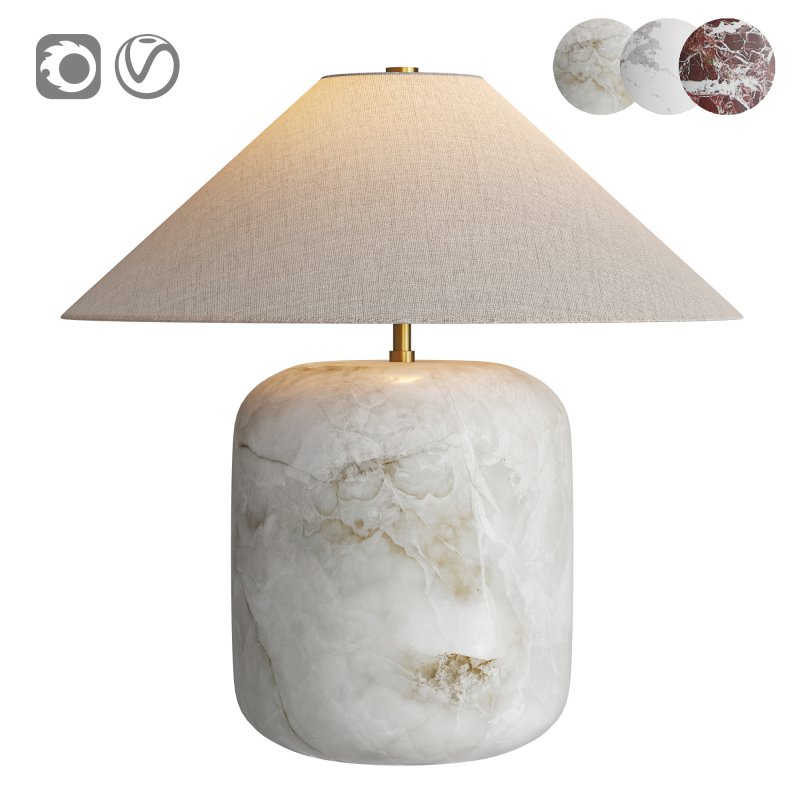 Block Rosso Levanto Marble Table Lamp - Image 1