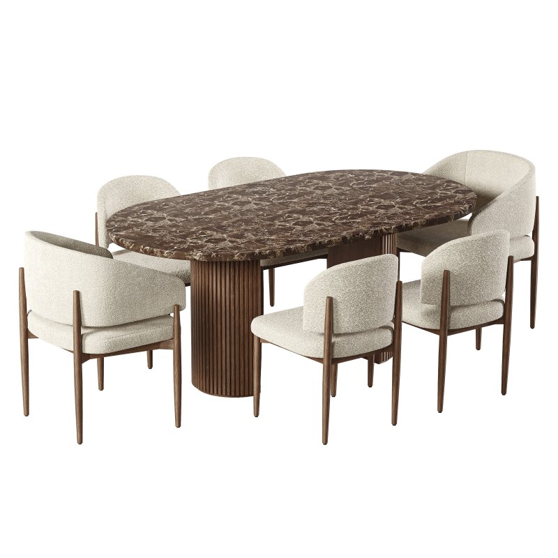 EVA FABRIC DINING CHAIR AND TABLE-RH - Image 2