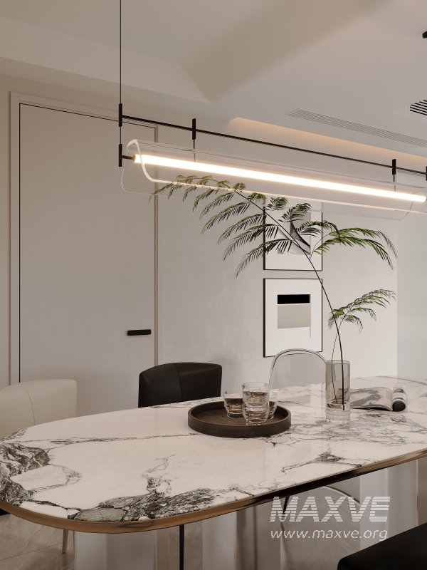 Modern living room and dining room bedroom interior scene - Image 5