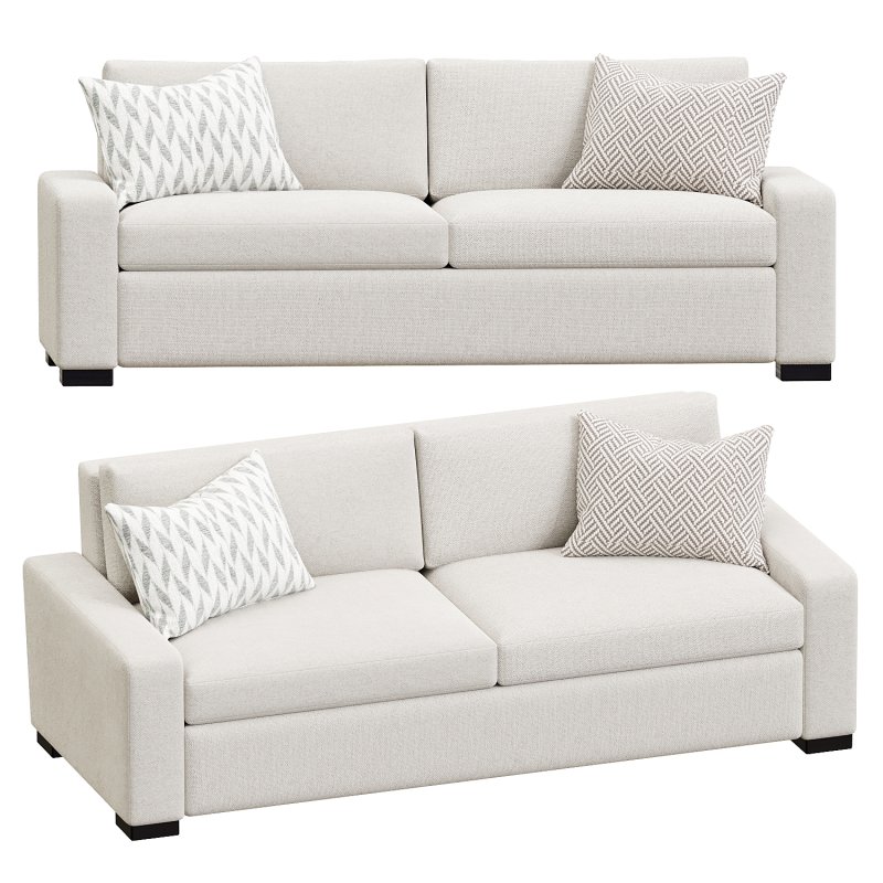Remington Luxury King Sleeper Sofa in Wiley Parchment - Image 3