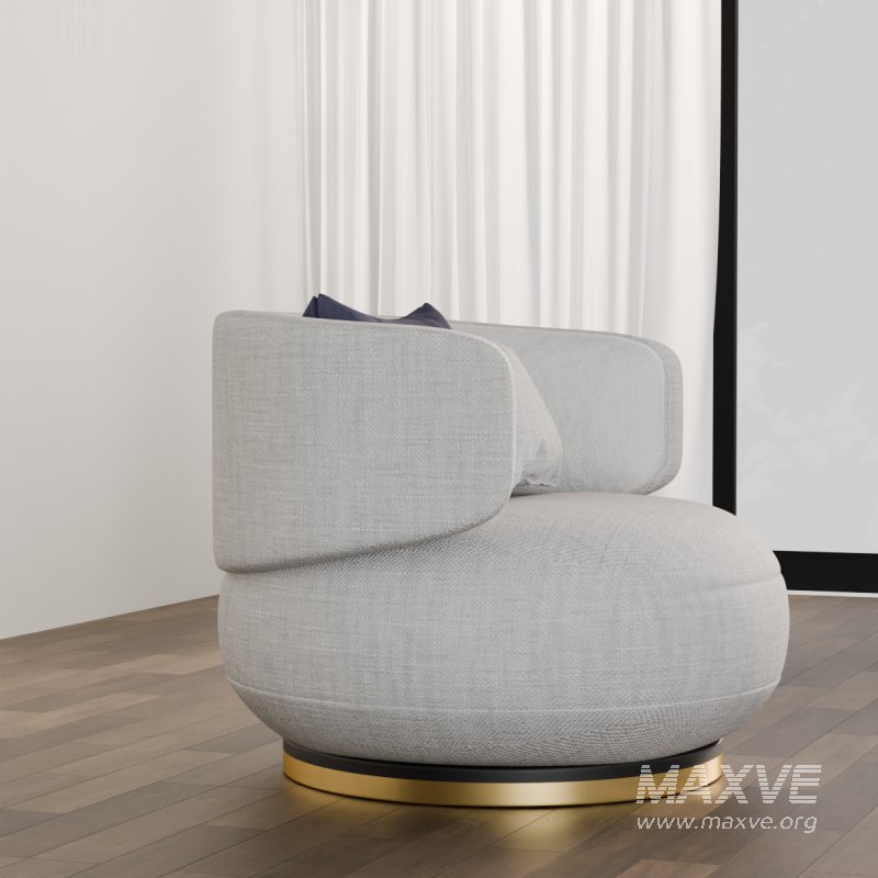 Comfy Round Lounge Chair with Cushions - Image 3