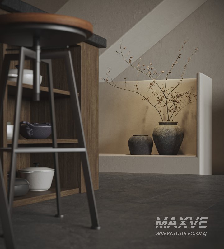 Modern living room and dining room kitchen interior scene - Image 8