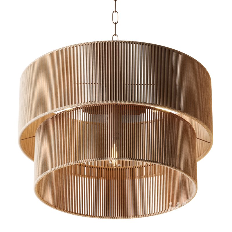 5-Lights Hand-Woven Rattan Pendant Light - Image 7