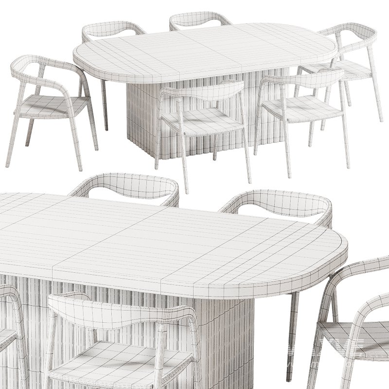 Table chair wooden - Image 3