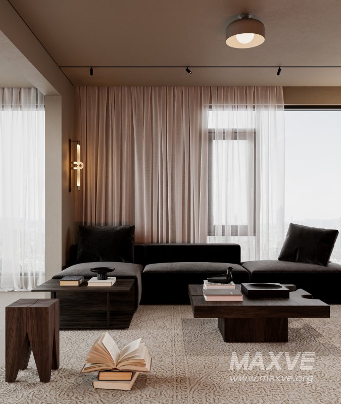Modern living room and dining room interior scene - Image 3