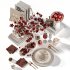 Red Harmony Cherry Blossom and Plum Coffee Table Set - Thumbnail 4