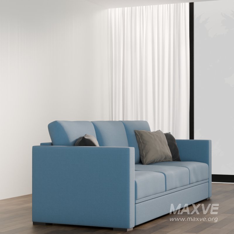 Blue Seater Sofa with Cushions - Image 5