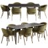 Lisbon table and Isa Fabric Dining Chair set 4 - Thumbnail 5