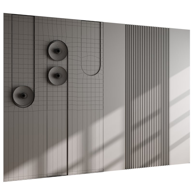 Headboard wood and concrete 3d Wall Panel 03 - Image 4