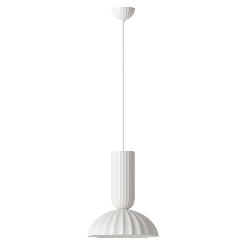 Jeanne Fluted White Porcelain Dome Pendant Light - Image 2