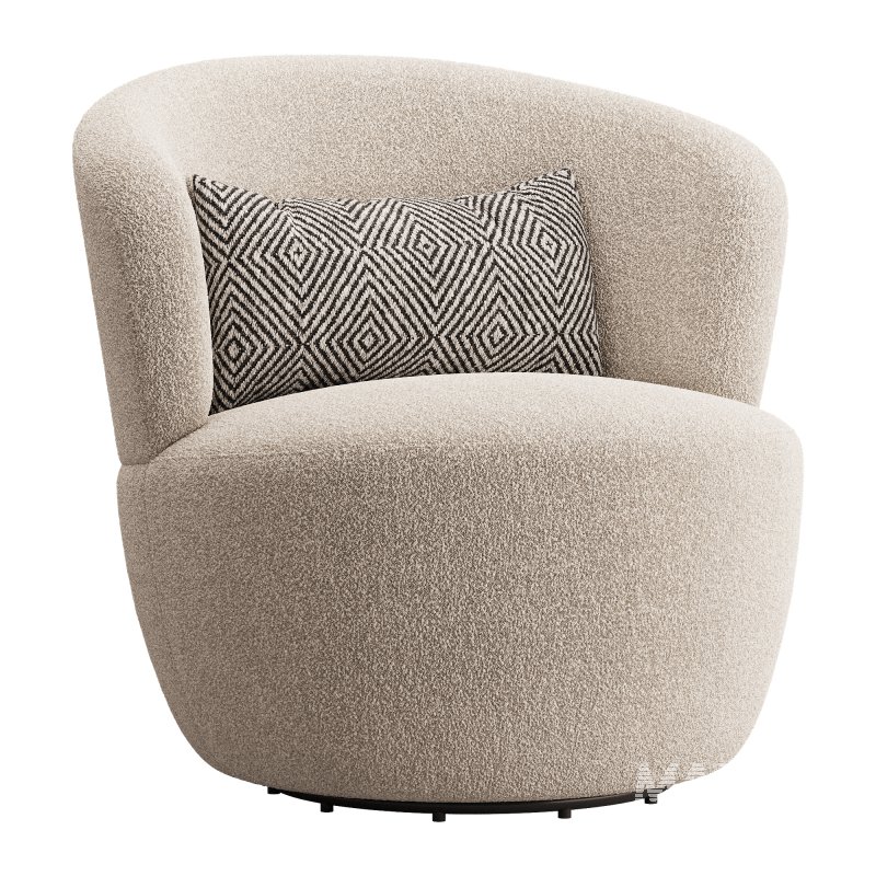 Amber Boucle Swivel Chair - Image 1