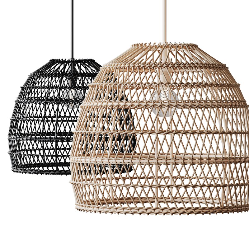 Boho Design Natural Basket Rattan Woven Pendant Light Hanging Lamp - Image 7