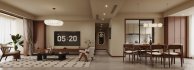 Modern living room and dining room interior scene - Thumbnail 1