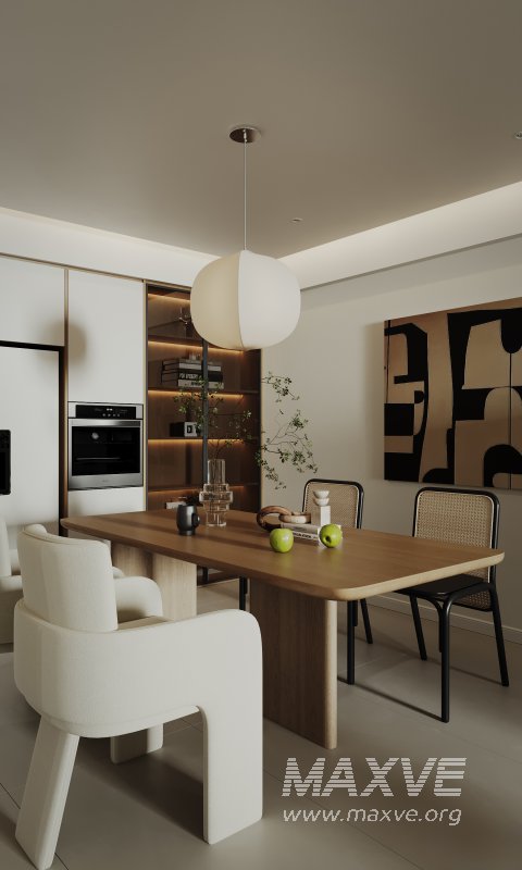 Modern living room and dining room interior scene - Image 2