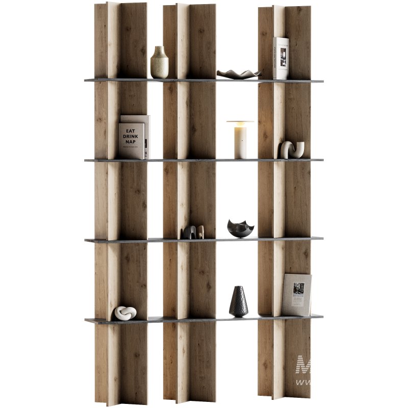 Minimalistic wooden Rack with decor - Image 5