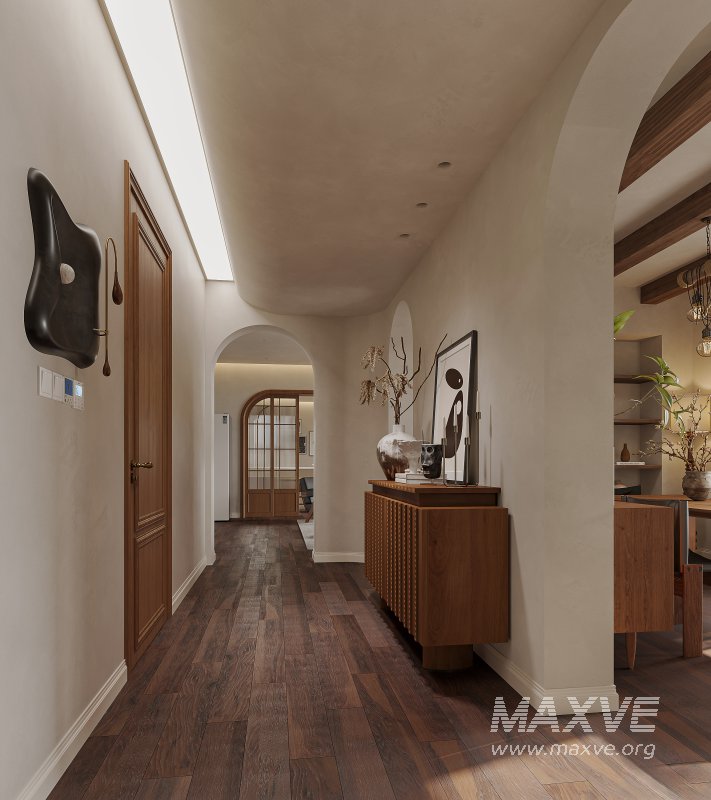 Modern living room and dining room kitchen interior scene - Image 3