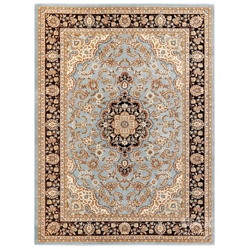Medallion Kashan Light Blue Traditional Rug - Image 1