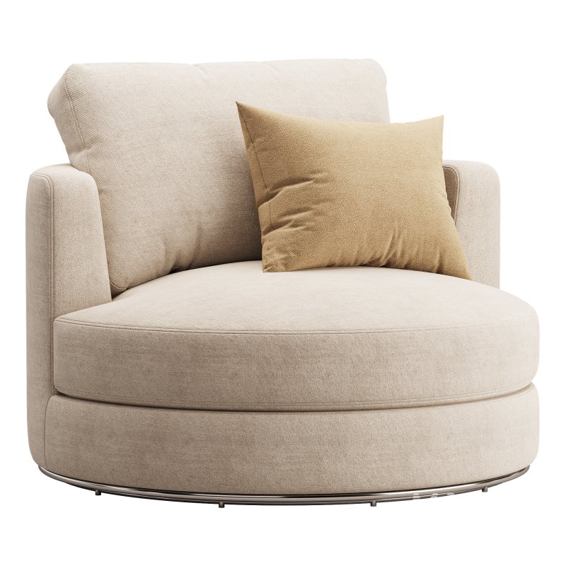 Hamilton Round Performance Fabric Swivel Armchair - Image 3