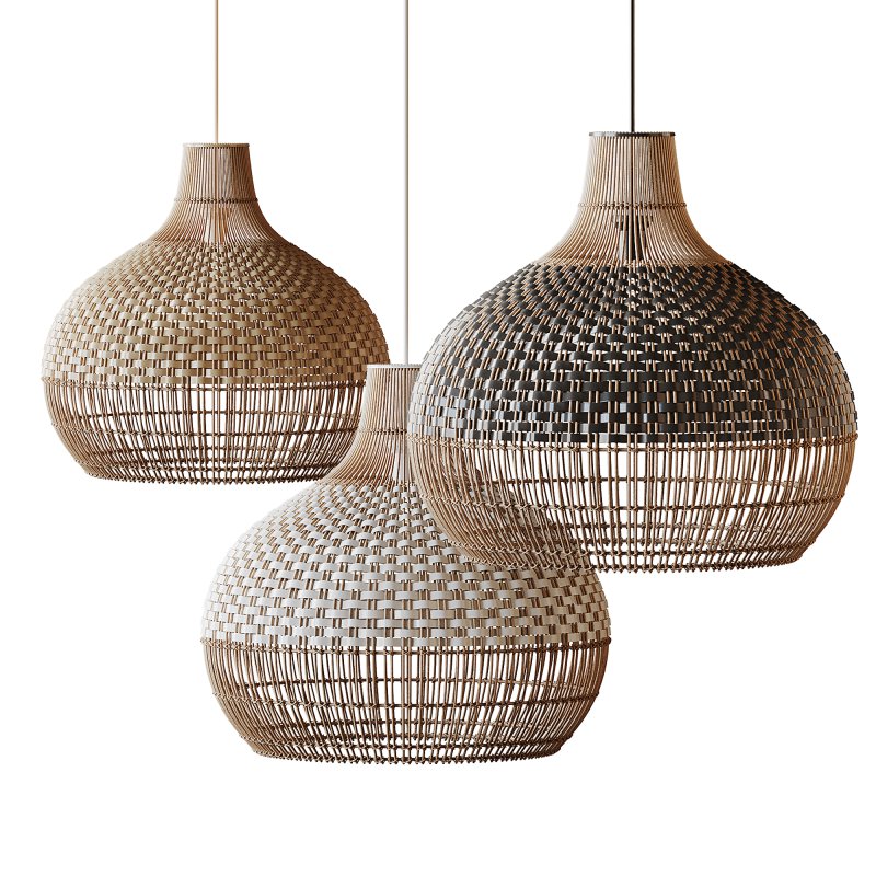 Handwoven Rattan Pendant Light Lampshade - Image 8