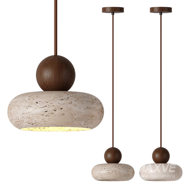 Wabi Sabi Natural Stone Shade Pendant Lamp - Image 4