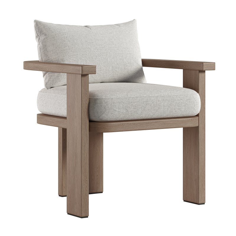 Tahana Outdoor Dining Armchair and Basil Table By Fourhands - Image 4