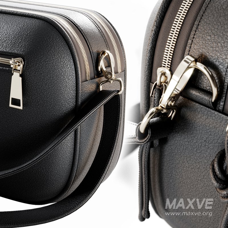 Black leather bag for women - Image 2