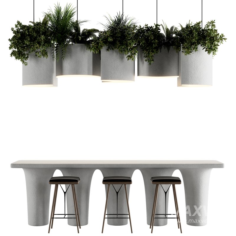 Reception Desk With Hanging Plants-set 15 - Image 2