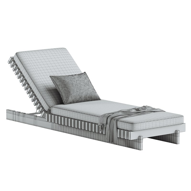 Taiko Stained Teak Outdoor Sun Lounger - Image 5