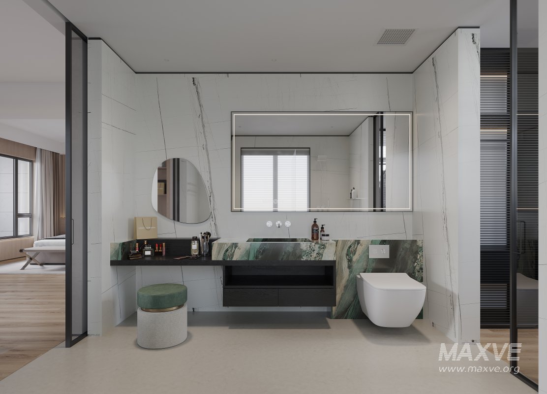 Modern bedroom and bathroom office room - Image 5