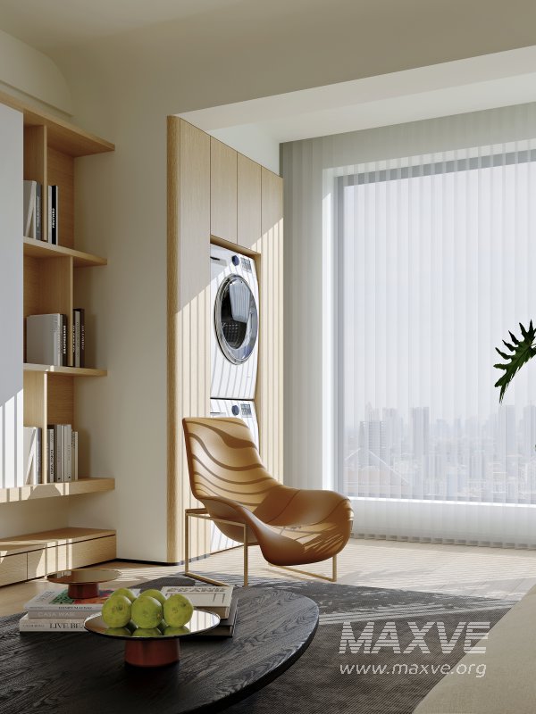 Modern living room and dining room interior scene - Image 2