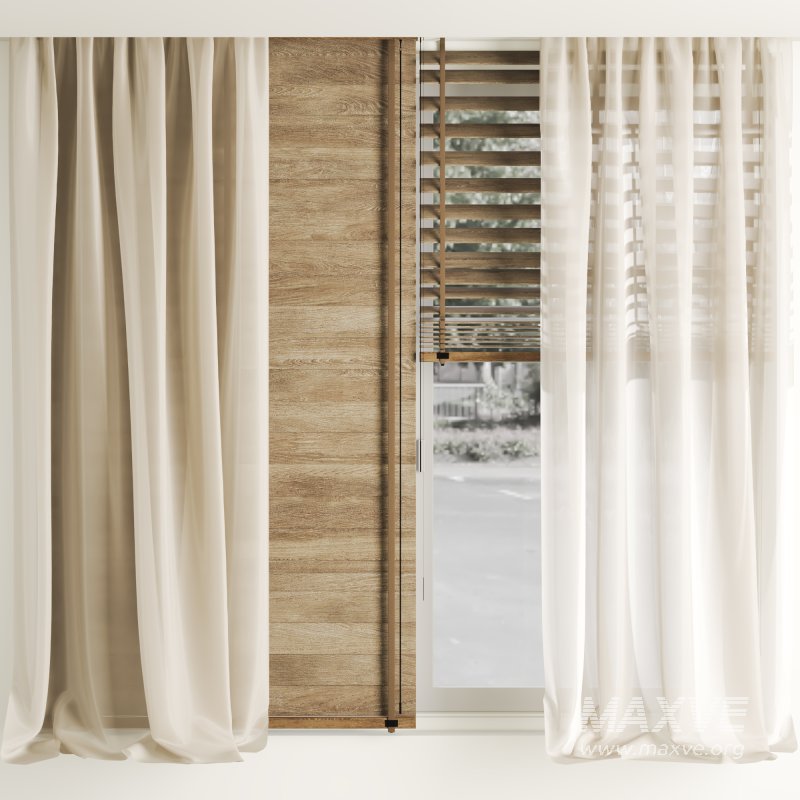 Silk and Wooden Blinds Set 037 - Image 1