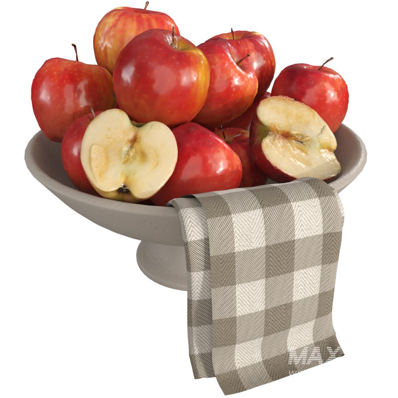 Decorative Set with Apples and Flowers - Image 3