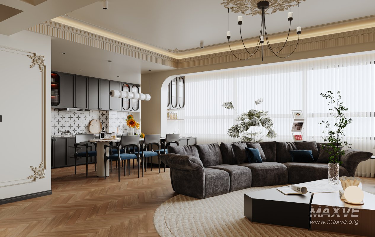 Luxurious living room and dining room kitchen - Image 6