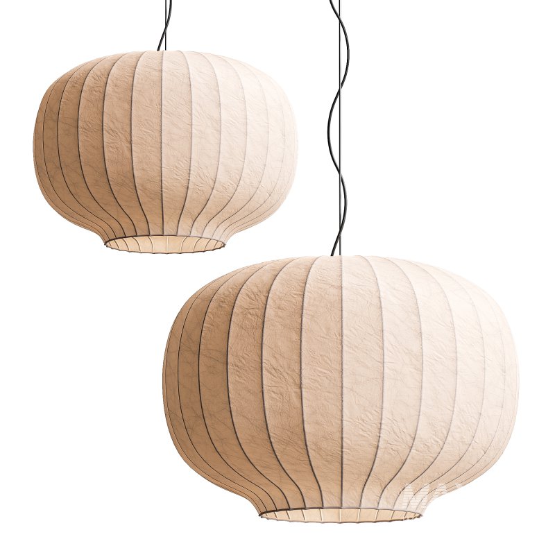 Japanese Style Silk Pendant Light - Image 1