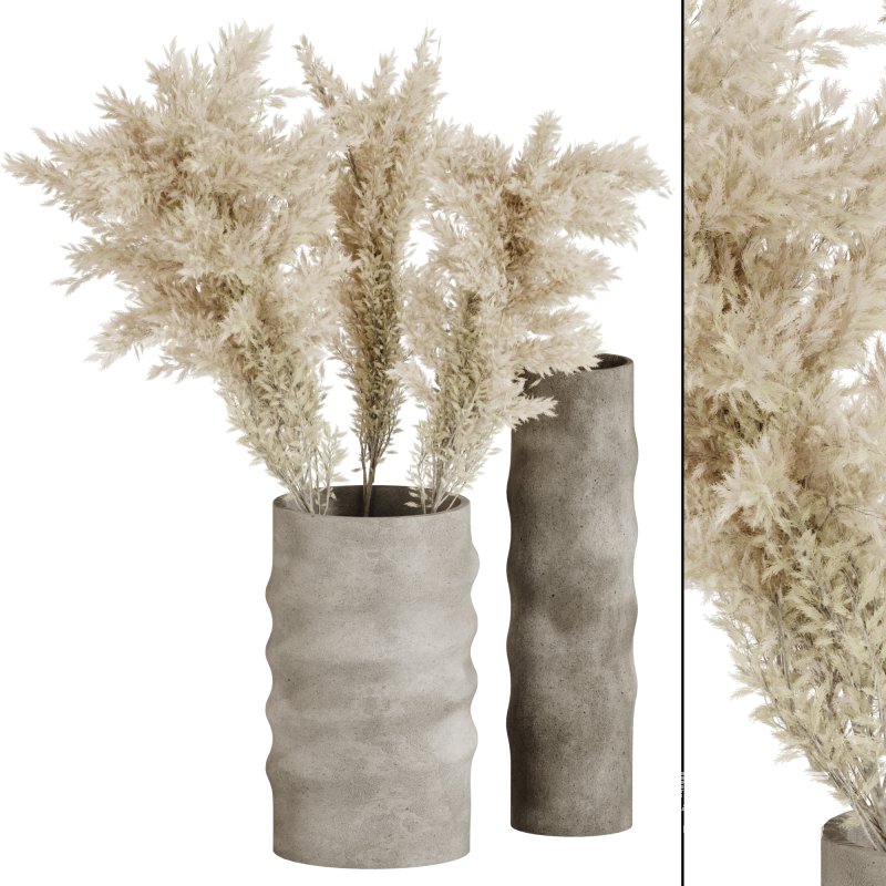 Minimal Pampas Bouquet in Pottery vase - Image 1