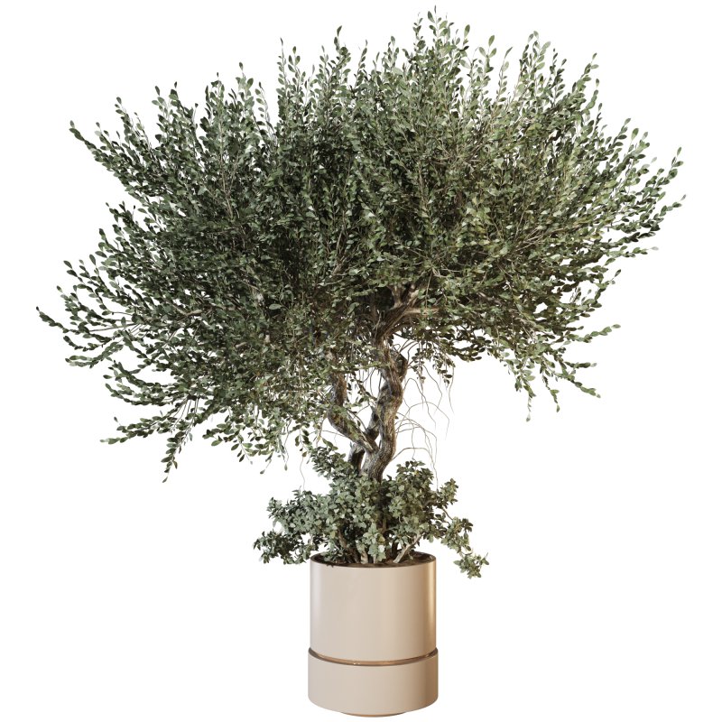 Decorative Indoor Plant and Ivy Branches in Pot - Image 1