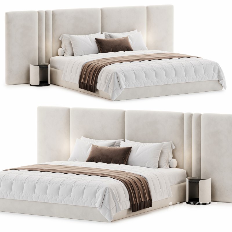 Clerigos Beige Double Bed - Image 1