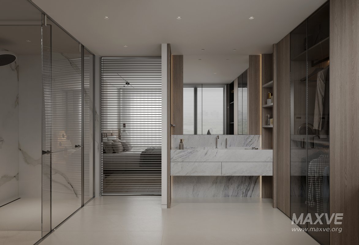 Modern bedroom and dressing room - Image 1