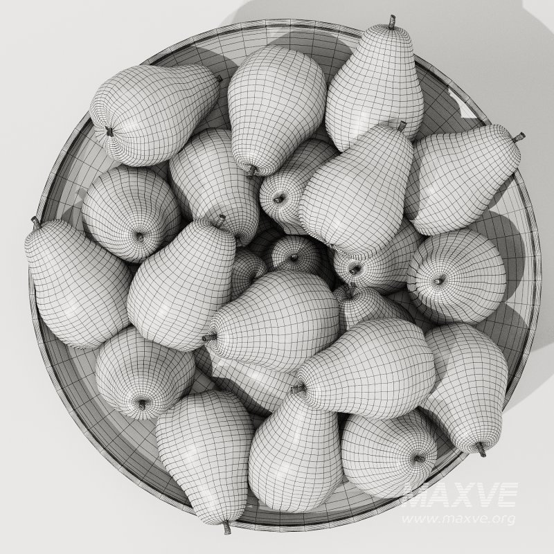 Low Glass Bowl Centerpiece with Pears - Image 4