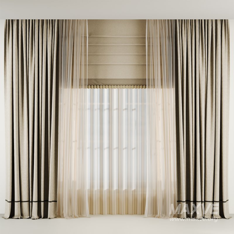 Silk and Cotton Curtain Set 062 - Image 1