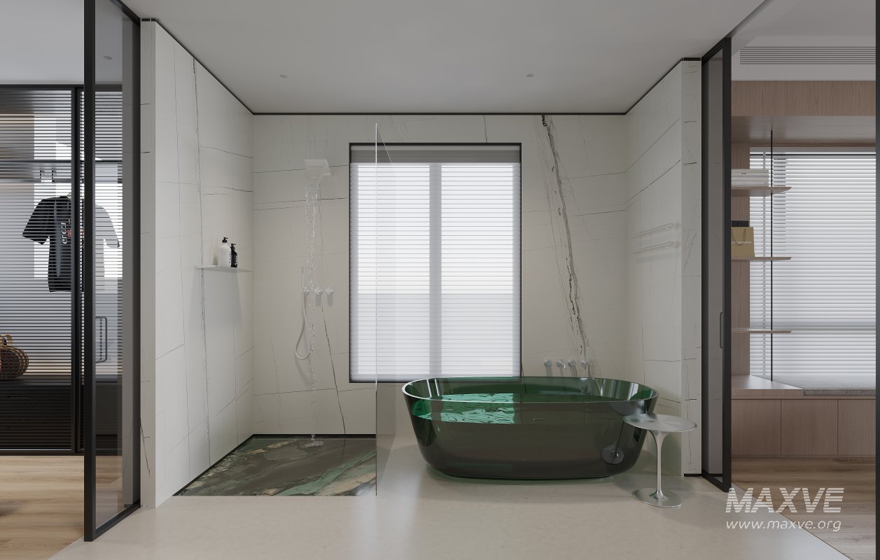 Modern bedroom and bathroom office room - Image 4