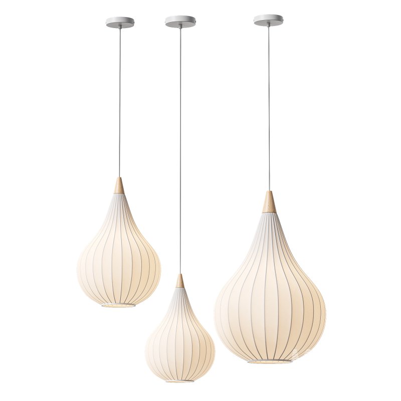 French Fabric Pendant Light - Image 3